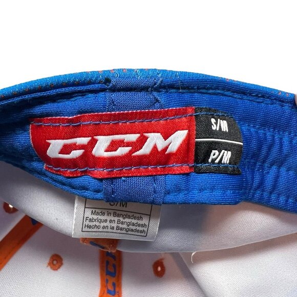 CCM Halftone Structured Flex Fitted Hat Cap S/M Hockey Equipment Blue Orange Dad - Picture 8 of 11
